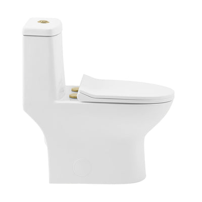 Ivy One Piece Toilet Dual Vortex™ Flush, Brushed Gold Hardware 1.1/1.6 gpf