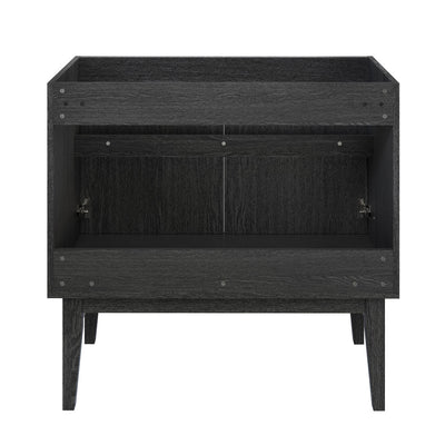 Bosse 36" Freestanding Bathroom Vanity Cabinet without Top in Black Oak