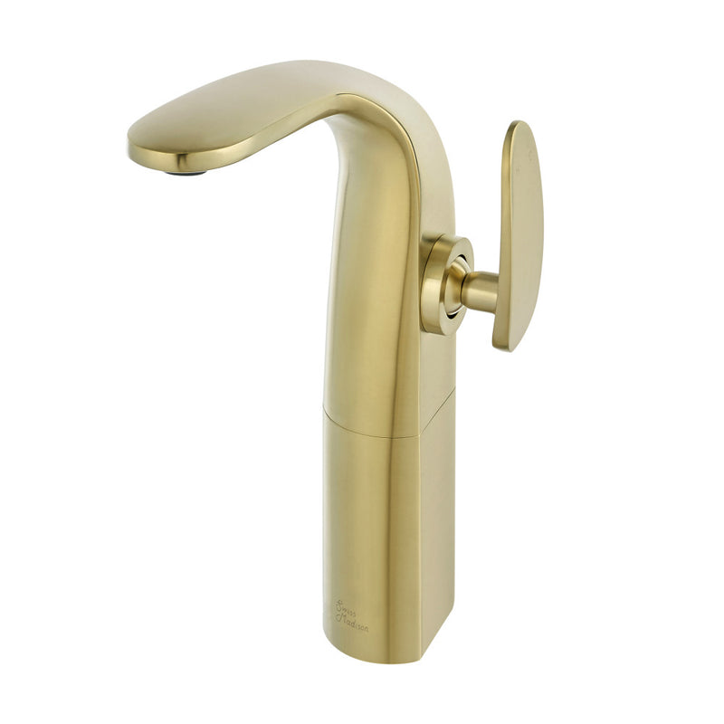 Chateau Single Hole, Single-Handle, High Arc Bathroom Faucet in Brushed Gold