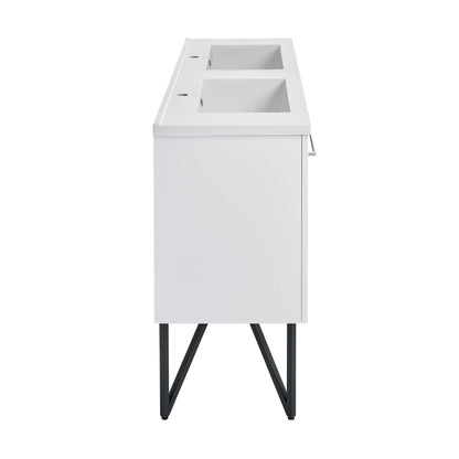Annecy 60" Freestanding Bathroom Vanity in White with Sink Top