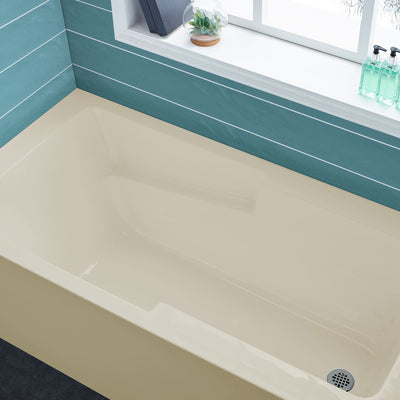 Voltaire 54" x 30" Right-Hand Drain Alcove Bathtub with Apron in Bisque