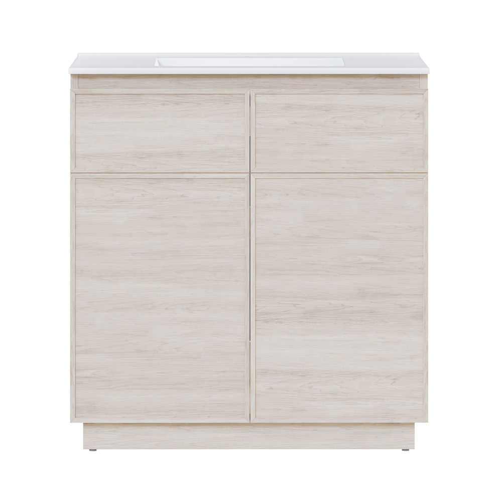 St. Tropez 36" Freestanding Bathroom Vanity in White Oak with Sink Top