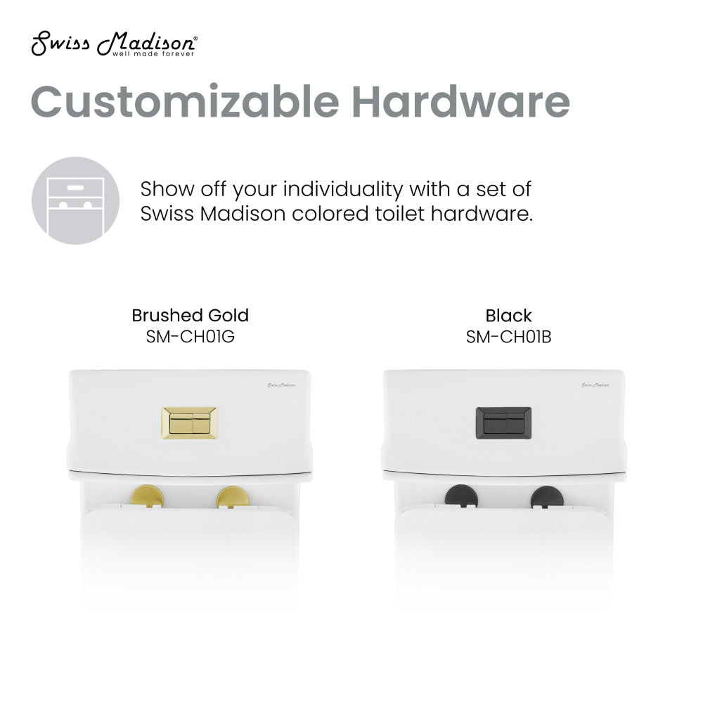 Concorde One-Piece 12" Rough-in 1.1/1.6 GPF Dual Top Flush Square Toilet in Glossy White