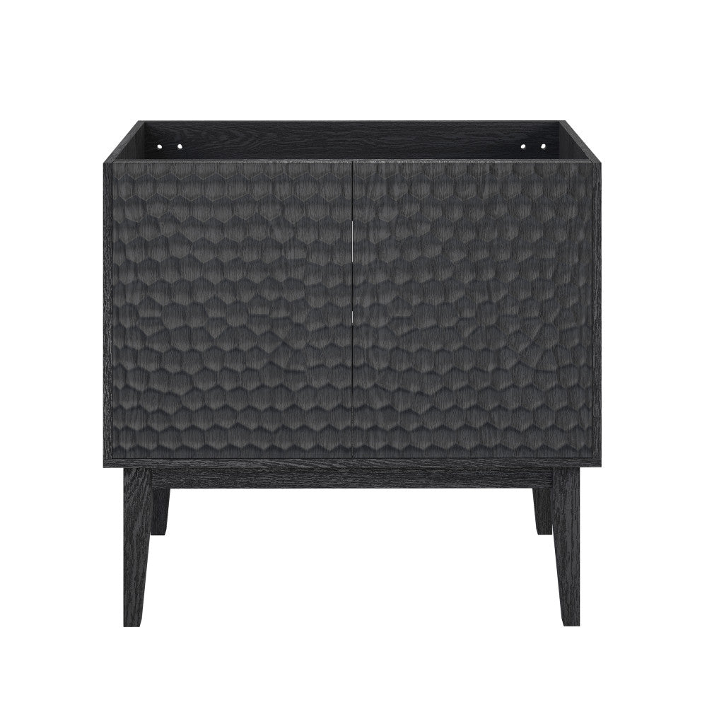 Bosse 36" Freestanding Bathroom Vanity Cabinet without Top in Black Oak