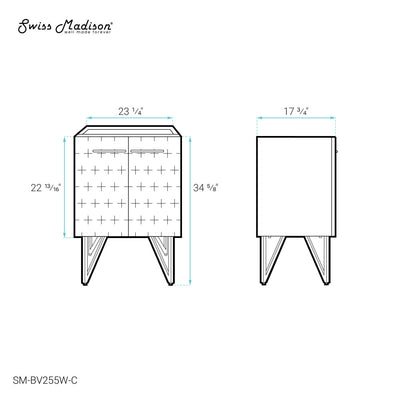 Annecy 24  White Bathroom Vanity Cabinet Only (SM-BV255W)