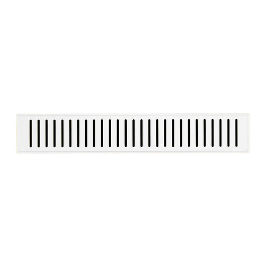 Voltaire 18" Stainless Steel Linear Shower Drain in Matte White