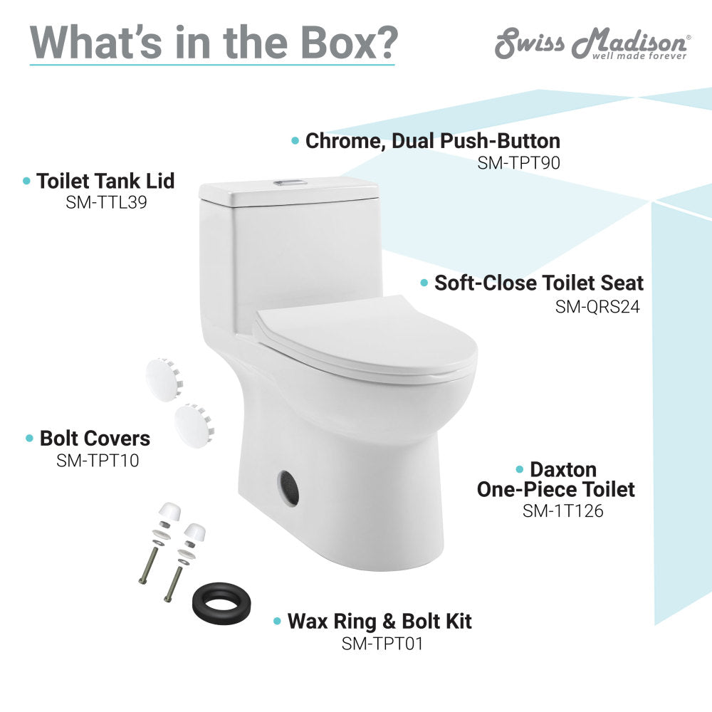 Daxton One-Piece Elongated Dual-Flush Toilet 1.1/1.6 gpf – Swiss