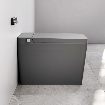 Concorde One Piece Smart Toilet 1.28 GPF in Matte Gray with Heated Bidet, Air Drying, Night Light, Foot Sensor