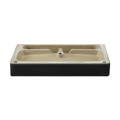 Carre 36 Ceramic Console Sink Matte Black Basin Brushed Gold Legs