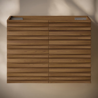 Cascade 30" Wall-Mounted Bathroom Vanity Cabinet without Top in Brown Oak