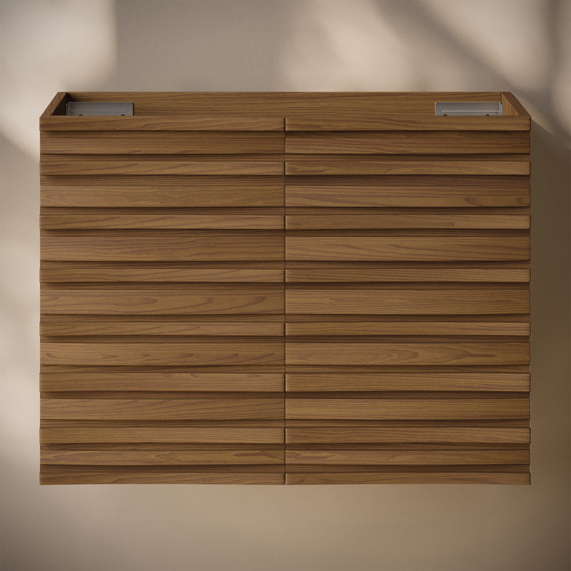 Cascade 30" Wall-Mounted Bathroom Vanity Cabinet without Top in Brown Oak