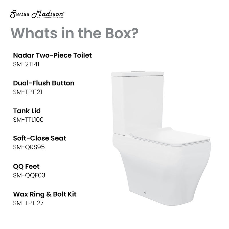 Nadar Two-Piece Square Toilet Dual-Flush 1.1/1.6 gpf