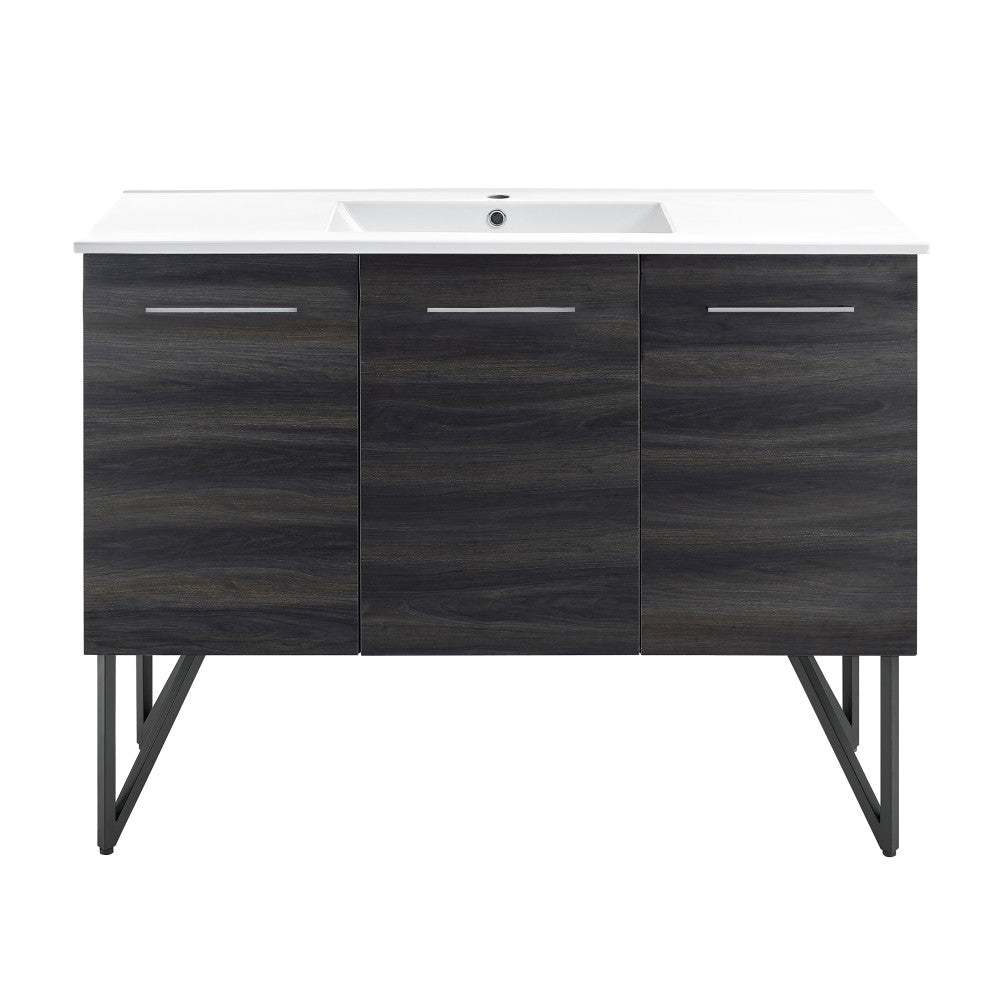 Annecy 48" Freestanding Bathroom Vanity in Black Walnut with Sink Top