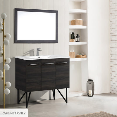 Annecy 36" Bathroom Vanity in Black Walnut - Cabinet Only