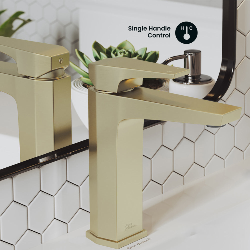 Voltaire Single Hole, Single-Handle, Bathroom Faucet in Brushed Gold
