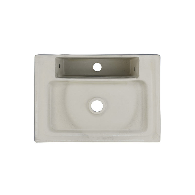 Claire 20"  Rectangle Ceramic Vessel Sink in Matte Grey