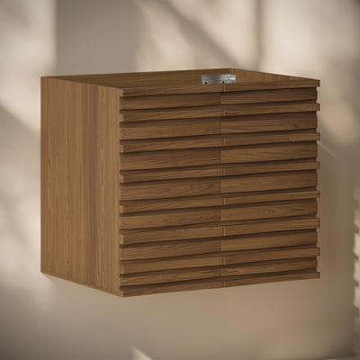 Cascade 24" Wall-Mounted Bathroom Vanity Cabinet without Top in Brown Oak