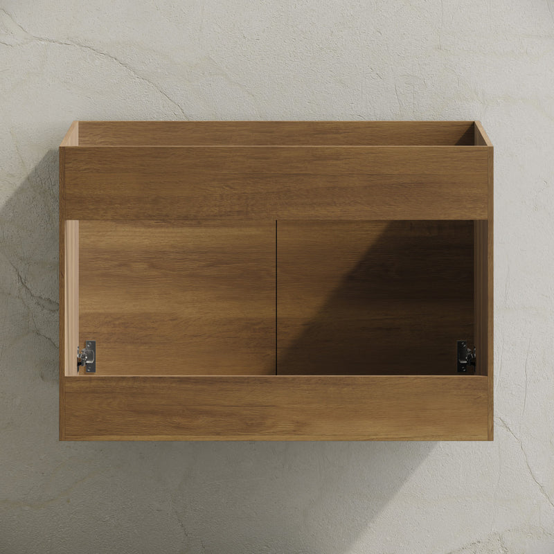 St. Tropez 30" Wall-Mounted Bathroom Vanity Cabinet without Top in Brown Oak