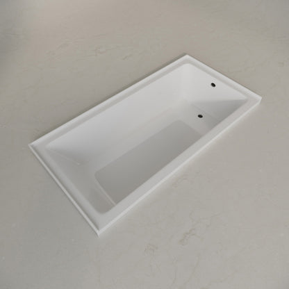 Voltaire 72 x 36 Right Drain Soaking Alcove Bathtub in Glossy White with Integrated Armrest