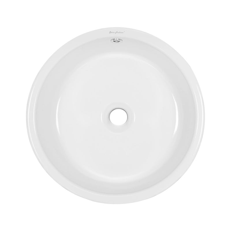 Monaco Round Ceramic Bathroom Vessel Sink in White