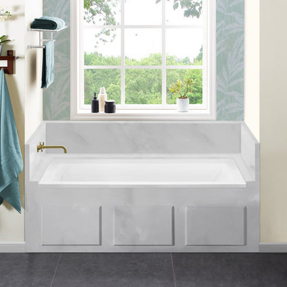 Voltaire 60 x 30 Left Drain Soaking Alcove Bathtub in Glossy White with Integrated Overflow, Drain Included