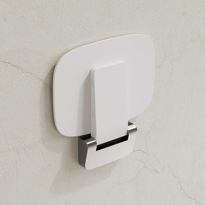 Auvergne 14" x 11" Folding Wall-Mounted Shower Seat in Glossy White