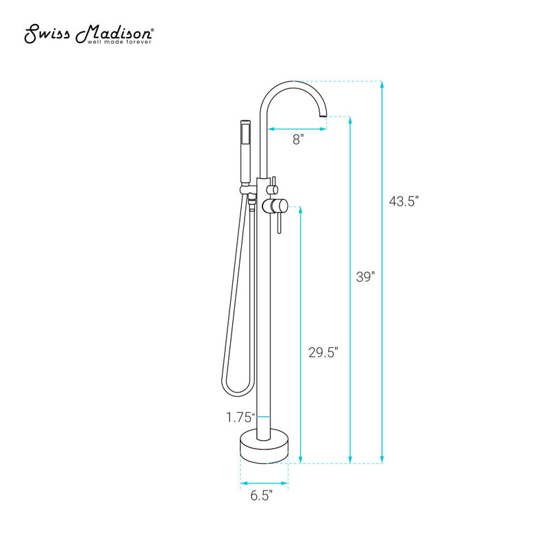 Ivy Freestanding Bathtub Faucet in Brushed Nickel