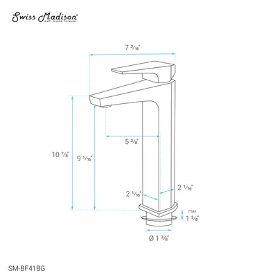 Voltaire Single Hole, Single-Handle, High Arc Bathroom Faucet in Brushed Gold