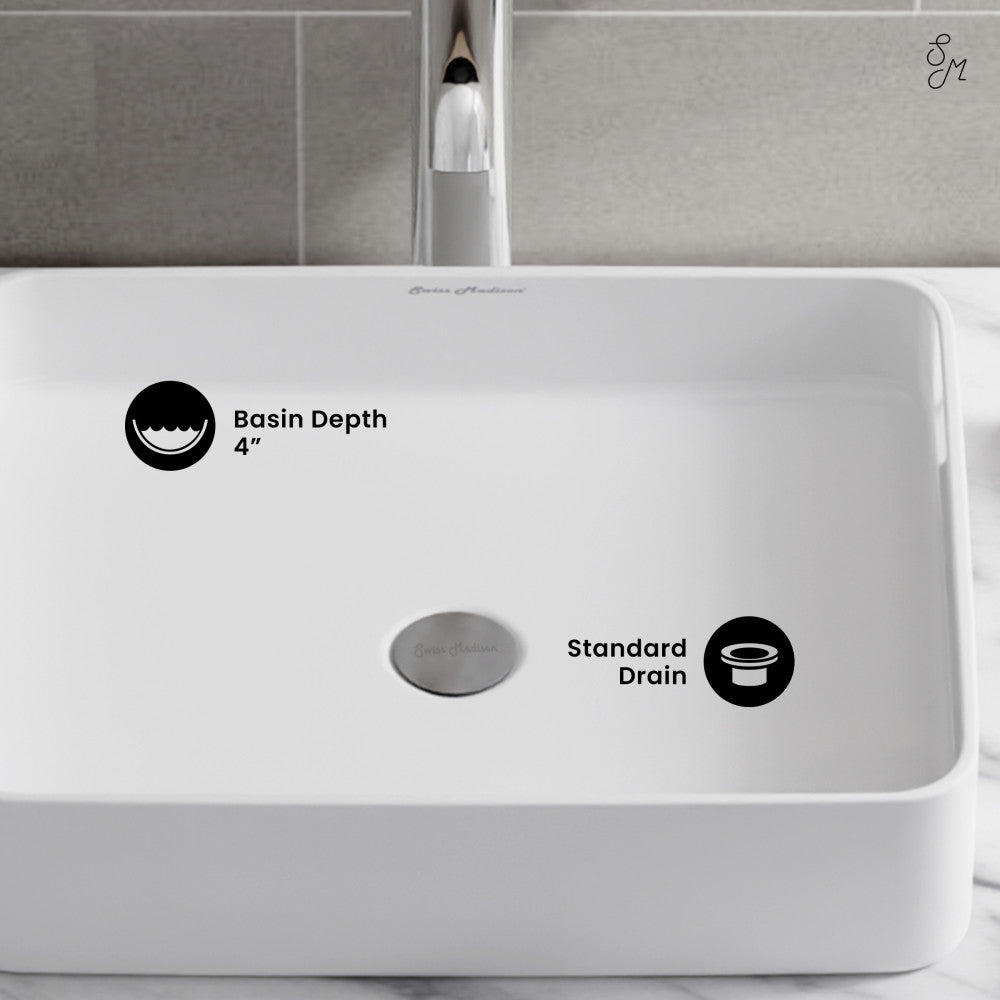 Concorde 19 Rectangle Ceramic Vessel Sink