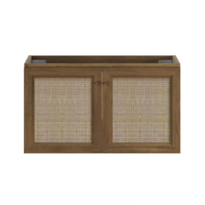 Classe 36" Wall-Mounted Bathroom Vanity in Brown Oak without Sink Top