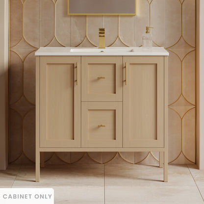 Forme 36" Modular Freestanding Bathroom Vanity Cabinet without Top in Natural Oak