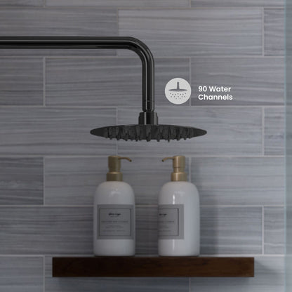 Ivy Single-Handle 1 Spray 8" Wall Mounted Fixed Shower Head in Matte Black (Valve Included)