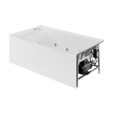 Avancer 60" x 36" Right-Hand Drain Rectangular Alcove Whirlpool Bathtub with Apron