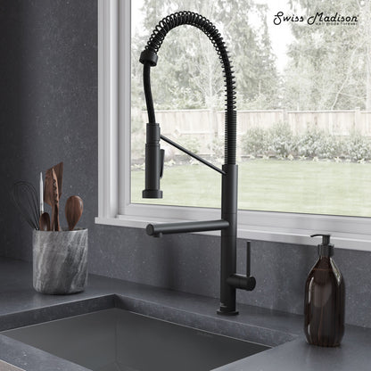 Nouvet Single Handle, Pull-Down Kitchen Faucet with Pot Filler in Matte Black