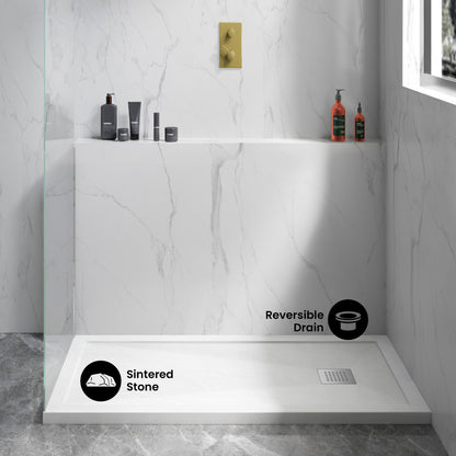 Terre B Series 48" x 32" Reversible Drain Shower Base