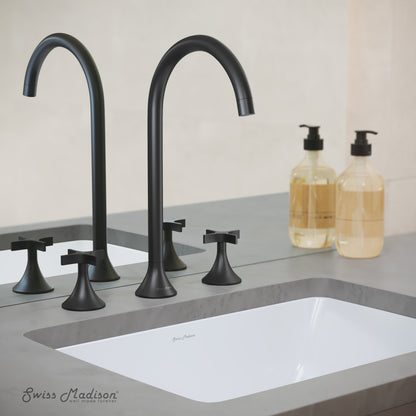 Daxton 8 in. Widespread, Cross Handle, Bathroom Faucet in Matte Black