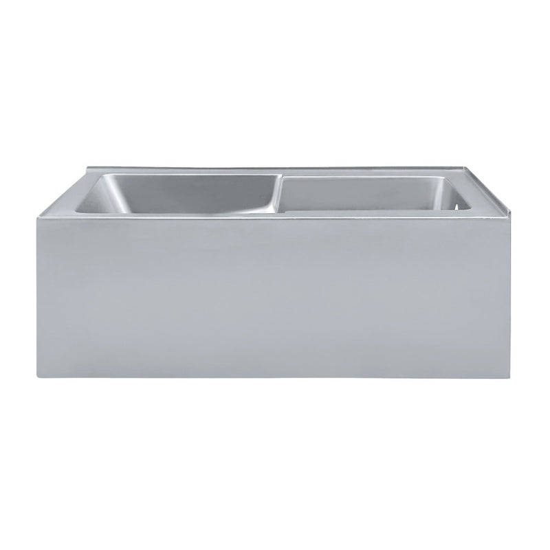 Voltaire 60 x 32 Right Drain Soaking Alcove Corner Apron Bathtub in Glossy Gray