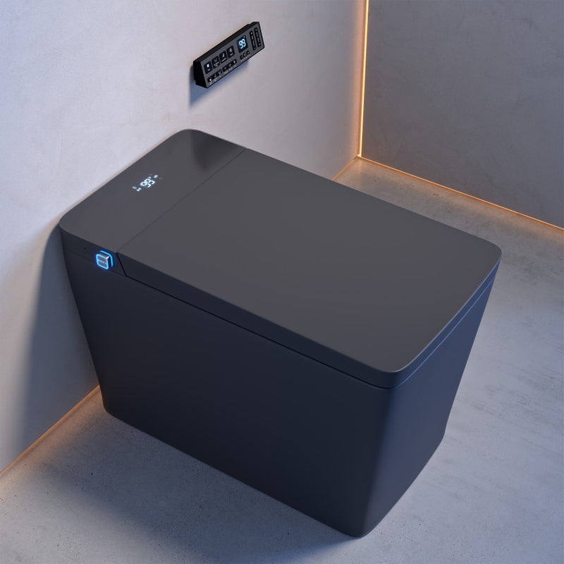 Concorde One Piece Smart Toilet 1.28 GPF in Matte Black with Heated Bidet, Air Drying, Night Light, Foot Sensor