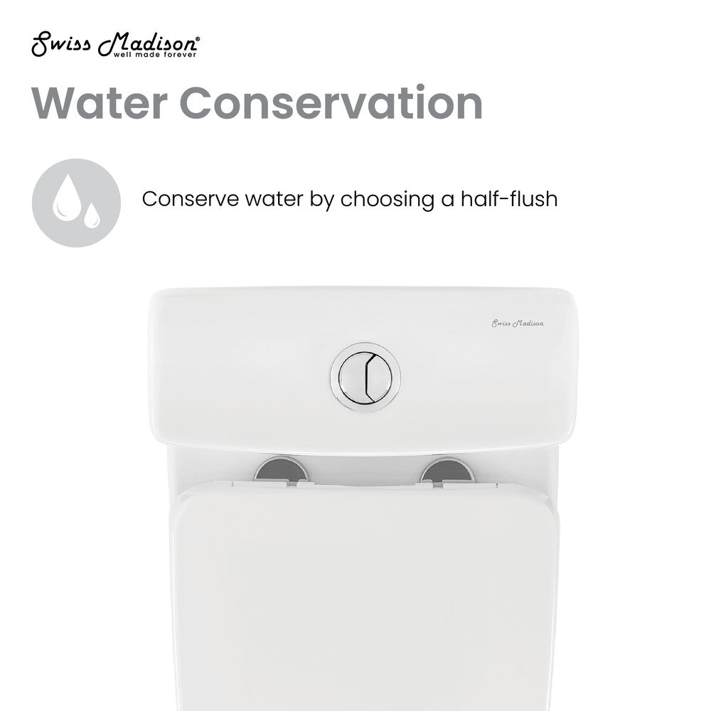 Sublime II One-Piece 12" Rough-in 1.1/1.6 GPF Dual Top Flush Round Compact Toilet in Glossy White