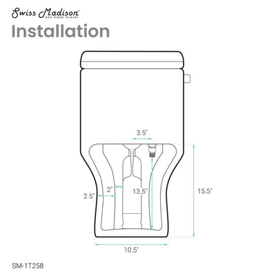 Carre One-Piece Square Toilet Left Side Flush Handle Toilet 1.28 gpf