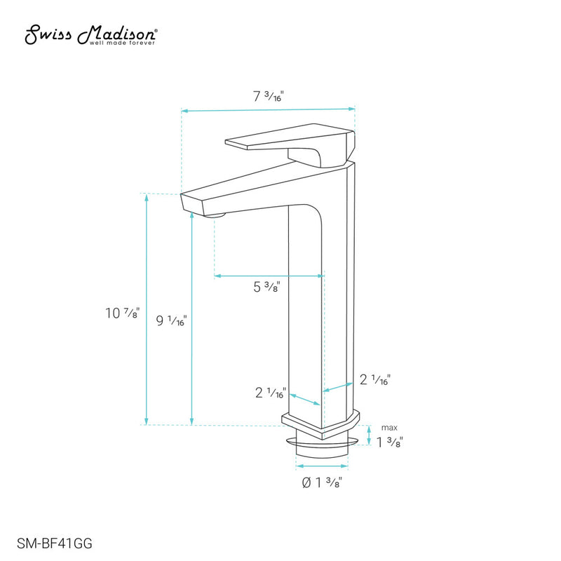 Voltaire Single Hole, Single-Handle, High Arc Bathroom Faucet in Gunmetal Grey