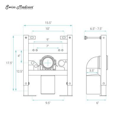 Hugo H In-Wall Toilet Carrier Supporting Frame
