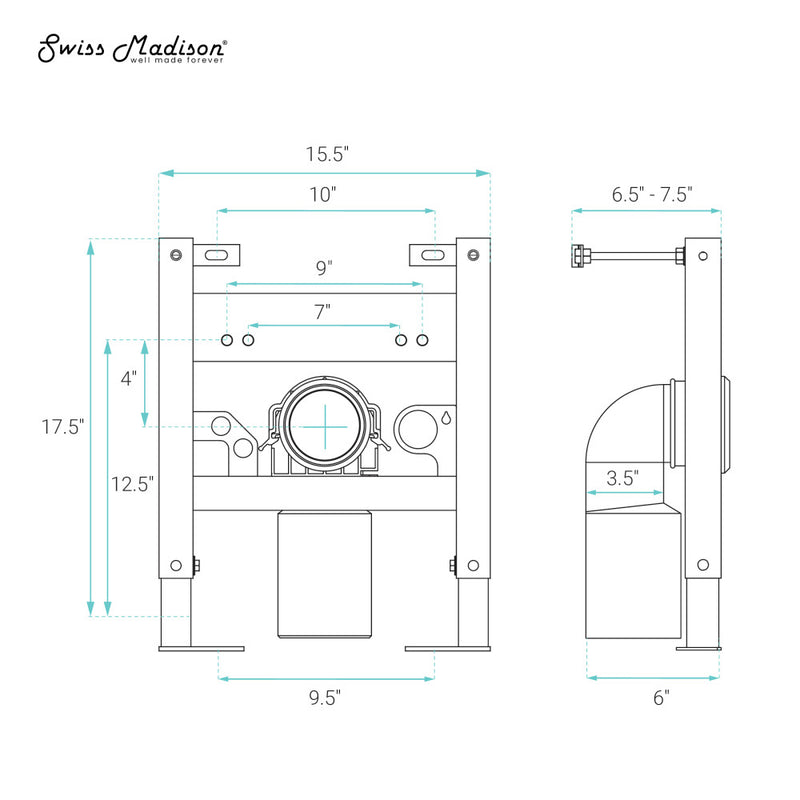 Hugo H In-Wall Toilet Carrier Supporting Frame