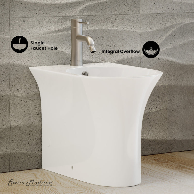 Cascade Floor Mount Classic Bidet in Glossy White