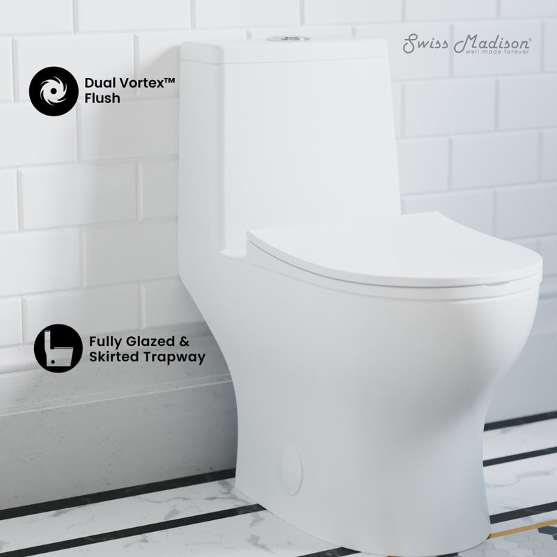 Ivy One-Piece Elongated Toilet Vortex Dual-Flush 1.1/1.6 gpf