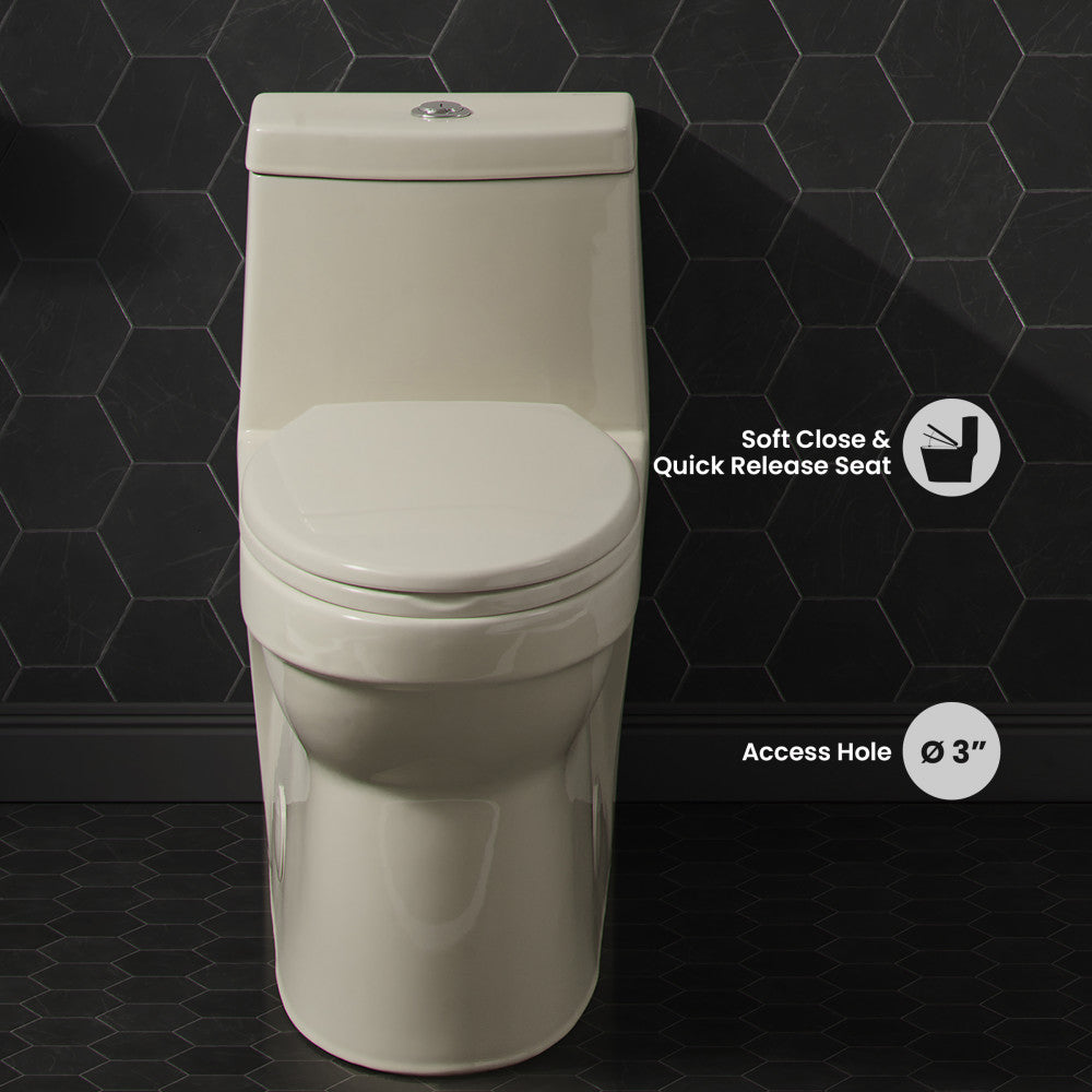 Virage One Piece Elongated Dual Flush Toilet 1.1/1.6 gpf in Bisque