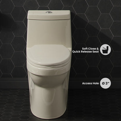 Virage One Piece Elongated Dual Flush Toilet 1.1/1.6 gpf in Bisque