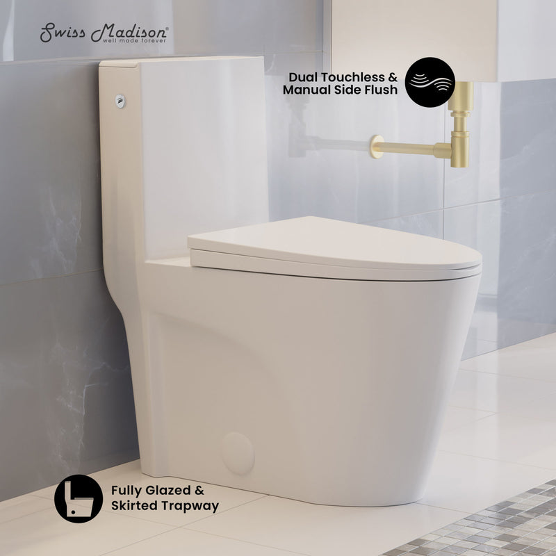 St. Tropez One-Piece Elongated Toilet, Touchless 1.1/1.6 gpf