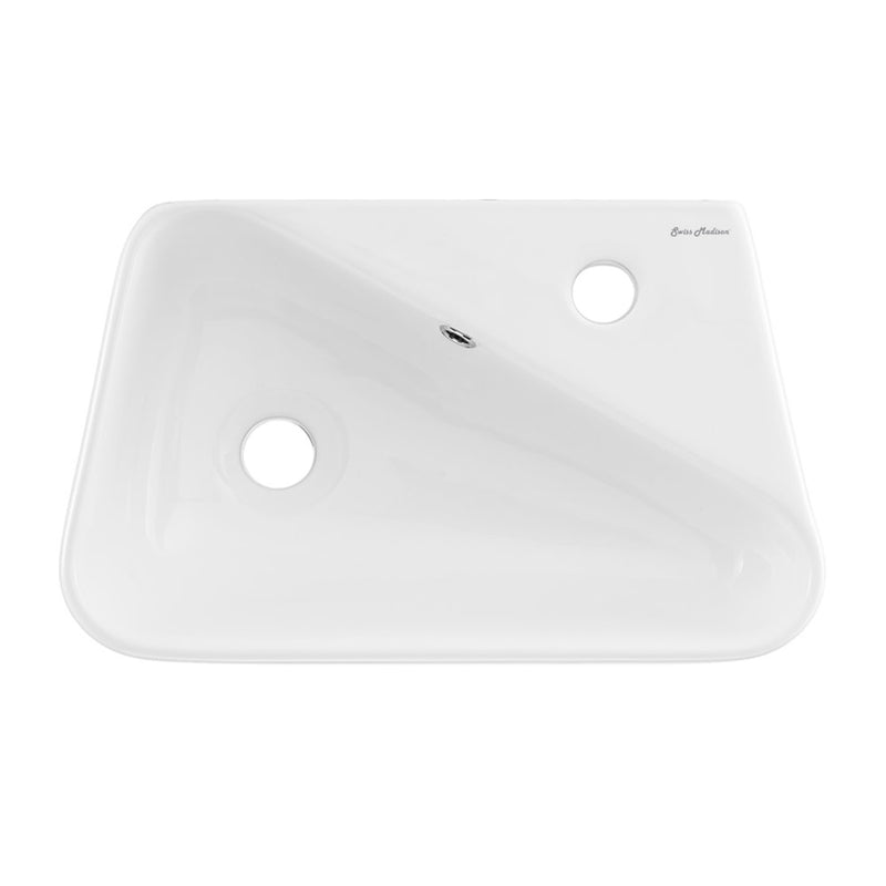 Plaisir 18 x 11 Ceramic Wall Hung Sink with Right Side Faucet Mount