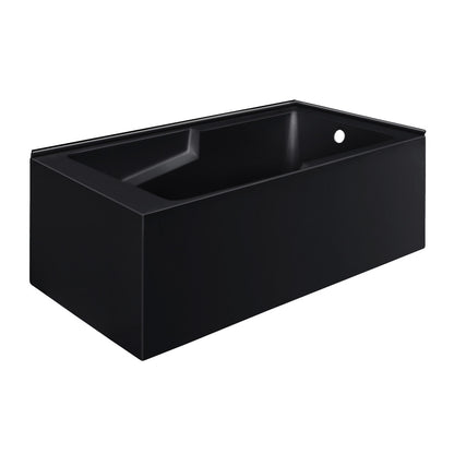 Voltaire 60 x 32 Right Drain Soaking Alcove Corner Apron Bathtub in Matte Black